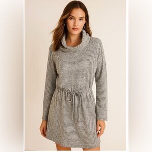 Lou & Grey Soft Striped Cowl Neck Dress